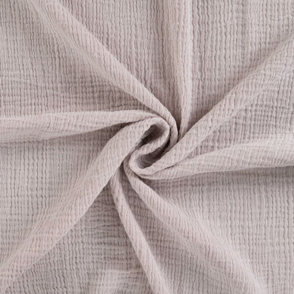 Tissu Double gaze de Coton Réversible uni Ecru - Par 10 cm