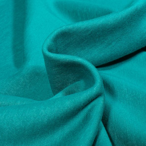 Tissu Sweat envers polaire Bleu turquoise - Par 10 cm