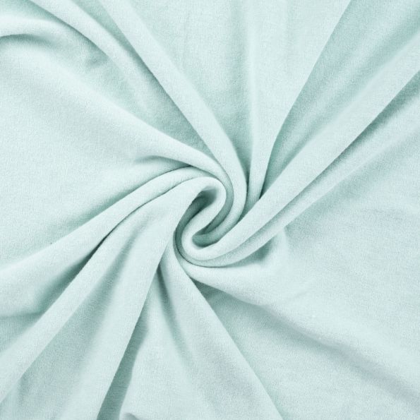 Tissu Jersey Velours Eponge uni Vert d'eau - Par 10 cm