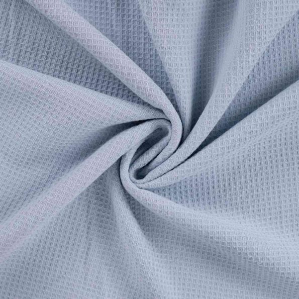 Tissu Nid d'abeille envers éponge uni Bambelux Bleu lavande - Par 10 cm