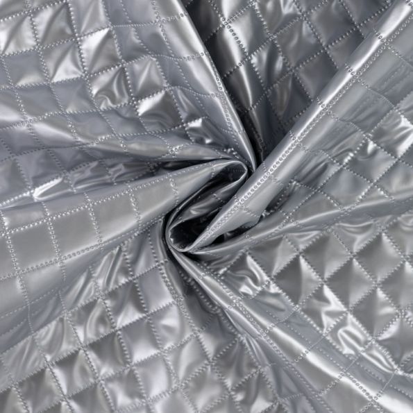 Tissu Matelassé métallisé uni Argent - Par 10 cm