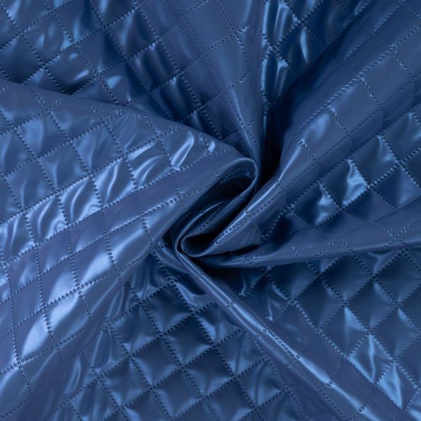 Tissu Matelassé métallisé uni Bleu roi - Par 10 cm