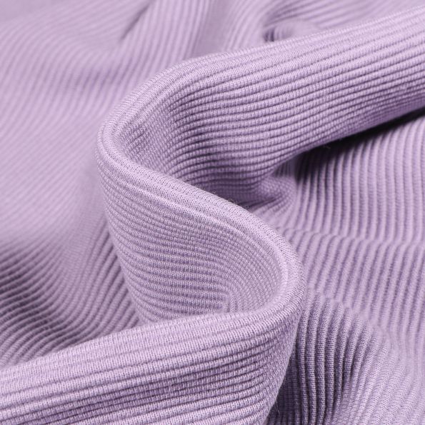 Tissu Jersey côtelé Ottoman uni Lilas - Par 10 cm
