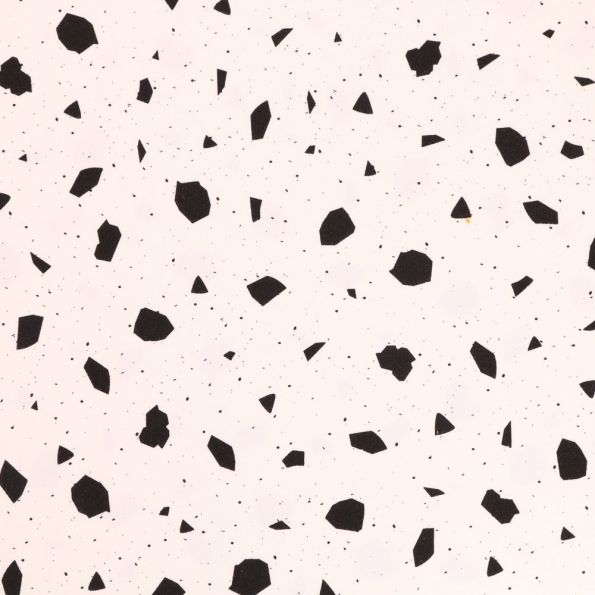 Tissu Jersey Coton Météorites Noires sur fond Ecru - Par 10 cm