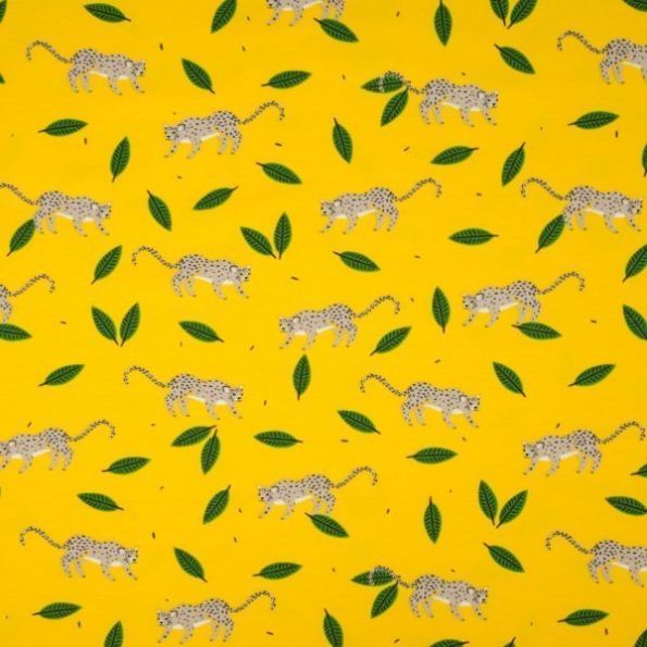 Coupon De Tissu Jersey MILANO - Fond Jaune à Pois Blancs - 4 Pièces (85x100cm) - Neuf