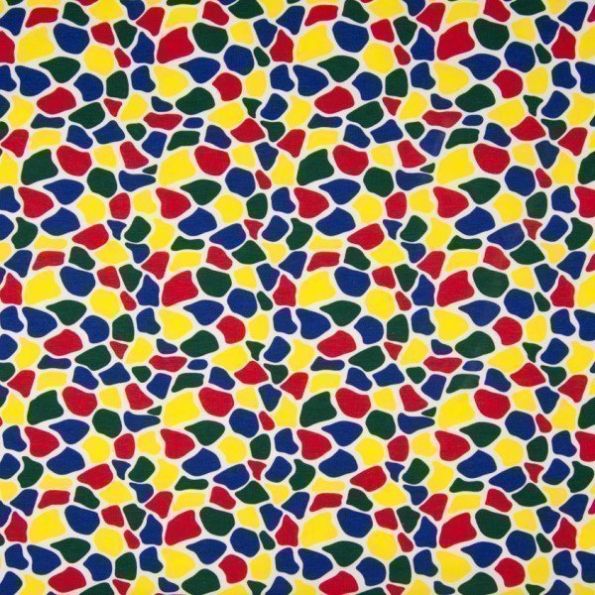 Tissu Jersey Coton imprimé Girafe coloré sur fond Blanc - Par 10 cm