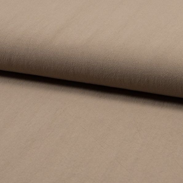 Tissu Coton lavé Uni Emma Beige sable - Par 10 cm