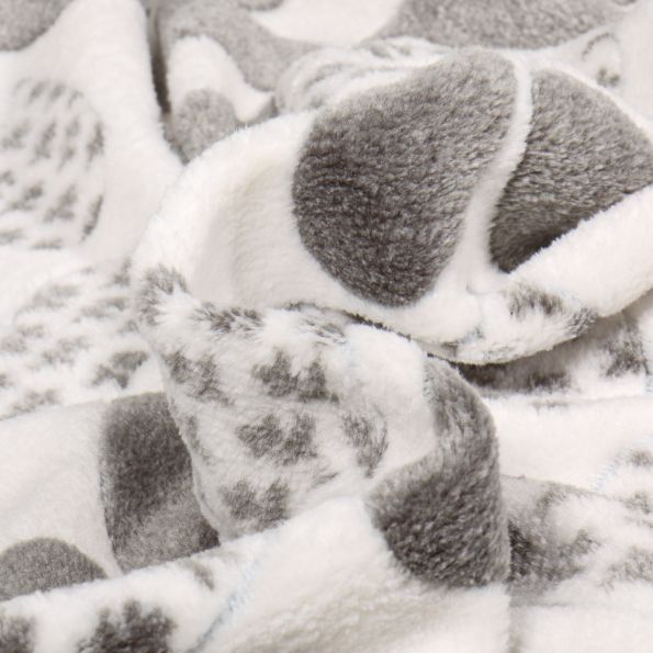 Tissu Doudou CozyLove sur fond Blanc - Par 10 cm