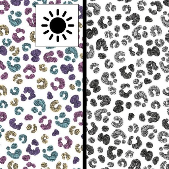 Tissu Jersey Coton Magique Tâches de léopard sur fond Blanc - Par 10 cm