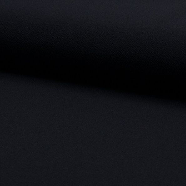 Tissu Jersey crêpe uni Bleu marine - Par 10 cm