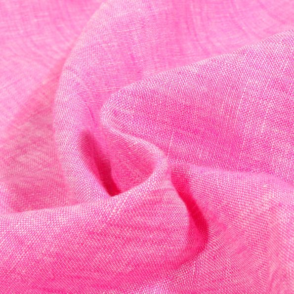 Tissu Lin Georgio sur fond Rose - Par 10 cm