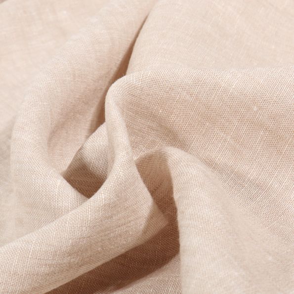 Tissu Lin Georgio sur fond Beige - Par 10 cm