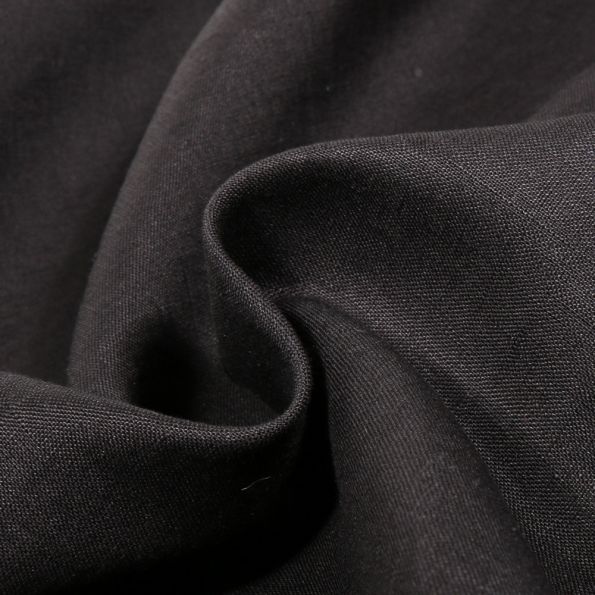 Tissu Lin Georgio sur fond Noir - Par 10 cm