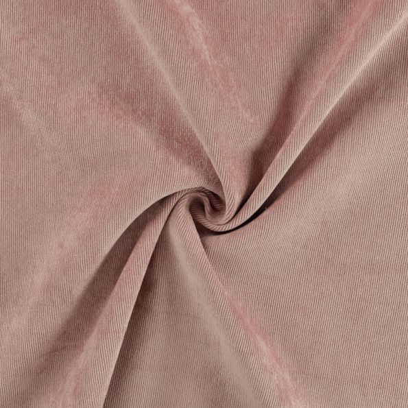 Coupon Tissu Velours milleraies uni Rose poudré - Coupon de 200 cm