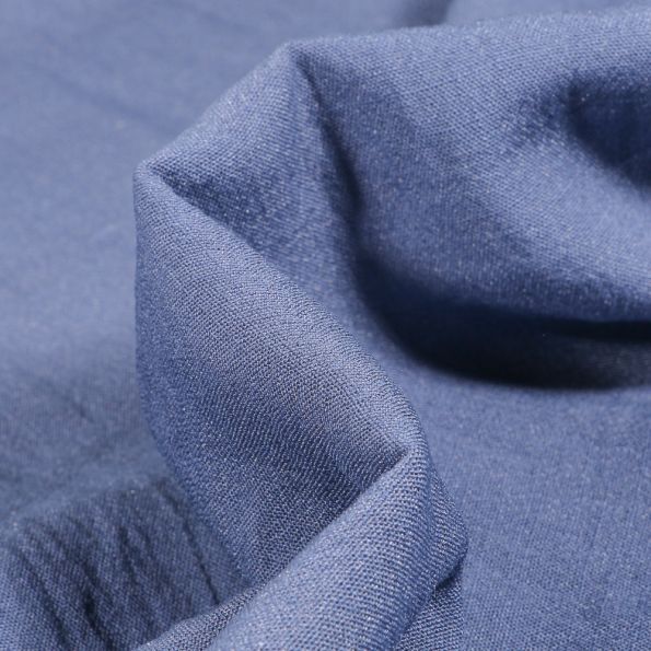Tissu Viscose texturé uni Maxima Bleu ancien - Par 10 cm