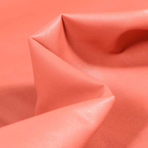 Tissu Simili cuir souple d'habillement uni Inès Rose poudré - Par 10 cm