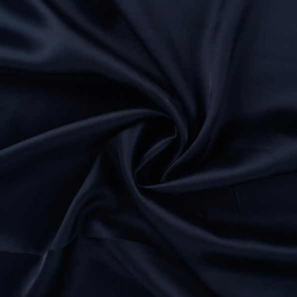 Tissu Satin de Viscose uni Bleu marine - Par 10 cm