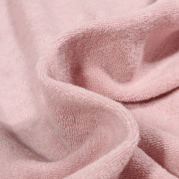 Tissu Jersey Velours Eponge Bio Rose pâle - Par 10 cm