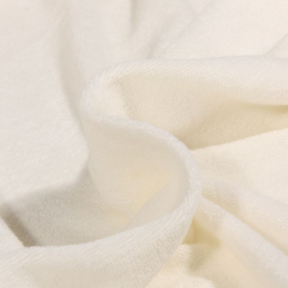 Tissu Jersey Velours Eponge Bio Ecru - Par 10 cm