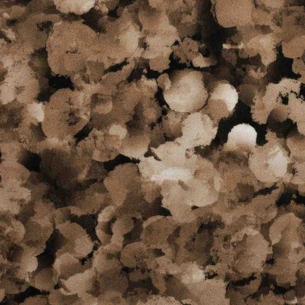 Tissu Viscose  Isadora effet aquarelle  Marron floutée sur fond Noir - Par 10 cm