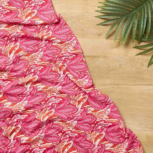 Tissu upcycling Coupon de 2 m Viscose Craftine fuchsia