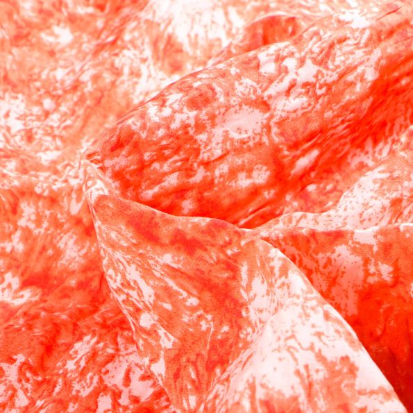 Tissu Seersucker Tye and dye sur fond Orange - Par 10 cm