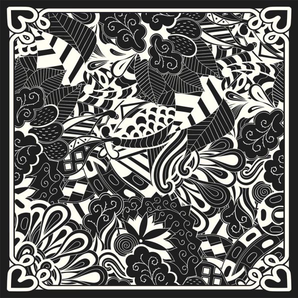 Panneau Paréo Voile de Viscose Colibris Noir - 140 x 140 cm