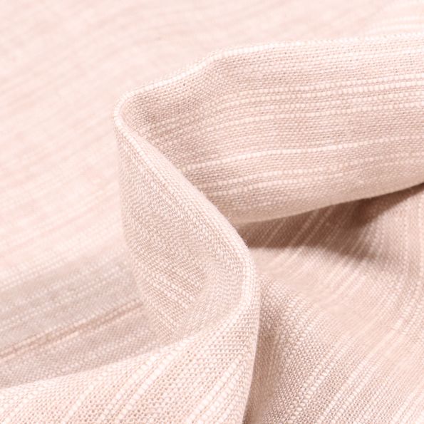 Tissu Lin Coton Fines rayures blanches sur fond Naturel - Par 10 cm