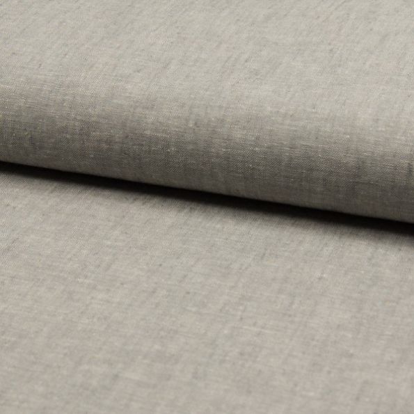Tissu Lin coton chiné Gris clair - Par 10 cm