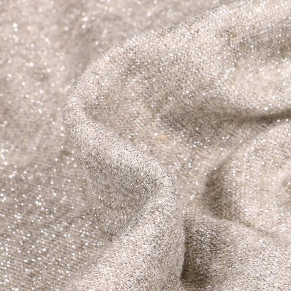 Tissu Maille Viscose lurex Julia Gris chiné - Par 10 cm