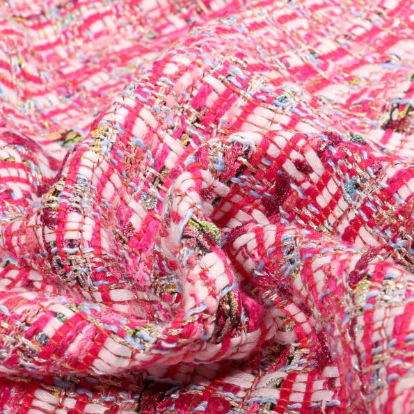 Tissu Tweed léger Pinky Rose - Par 10 cm