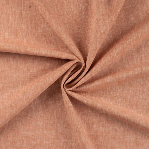 Tissu Lin Coton uni Rouille chiné - Par 10 cm