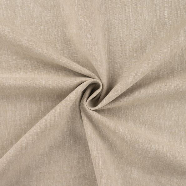 Tissu Lin Coton Chiné Beige - Par 10 cm