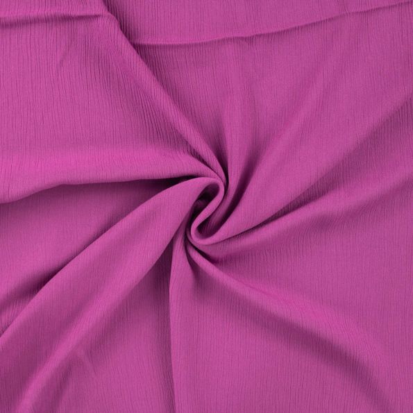 Tissu Crépon de Viscose uni Rose fuchsia - Par 10 cm