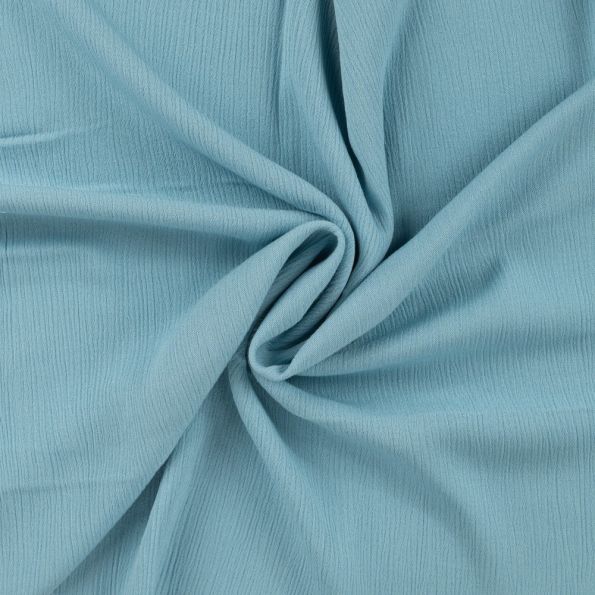 Tissu Crépon de Viscose uni Bleu ciel - Par 10 cm