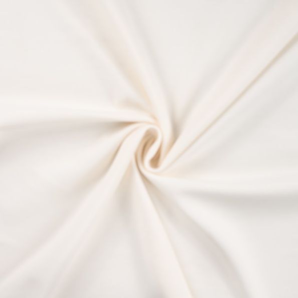 Tissu Jersey Scuba aspect Modal uni Ecru - Par 10 cm