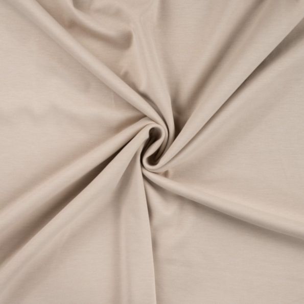 Tissu Jersey Scuba aspect Modal uni Beige - Par 10 cm