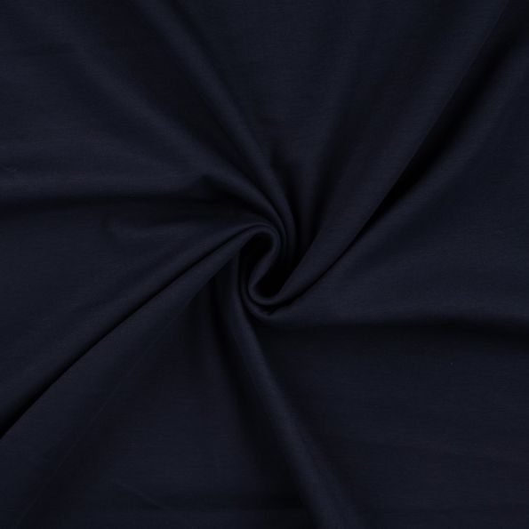 Tissu Jersey Scuba aspect Modal uni Bleu marine - Par 10 cm