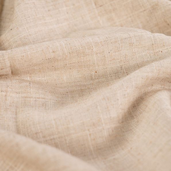 Tissu Lin Viscose uni Beige chiné - Par 10 cm