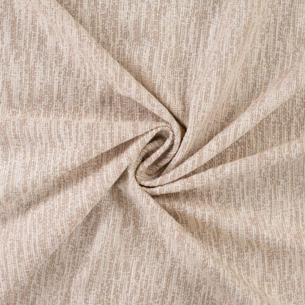 Tissu Jacquard rayures déstructurées uni Beige - Par 10 cm