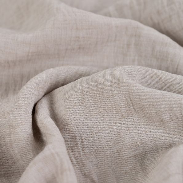 Tissu aspect Lin uni Grège - Par 10 cm