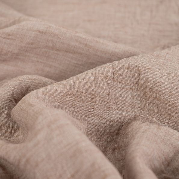 Tissu aspect Lin uni Beige - Par 10 cm