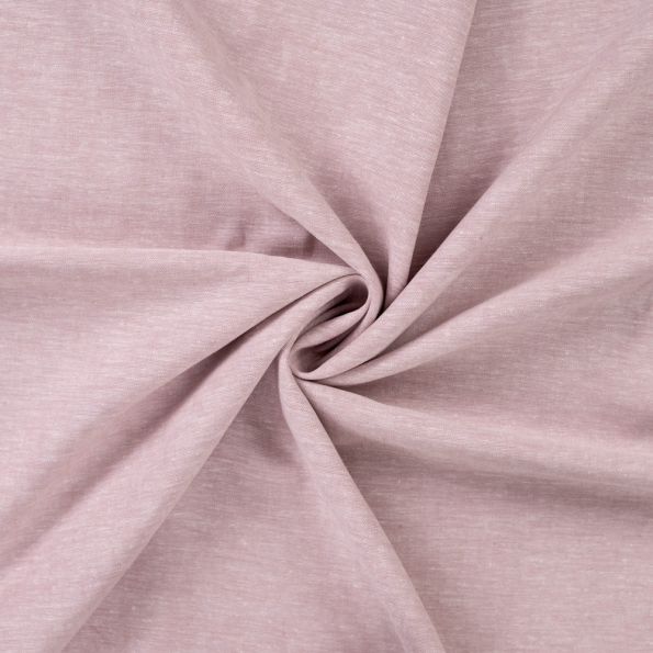 Tissu Lin Coton uni Rose chiné - Par 10 cm