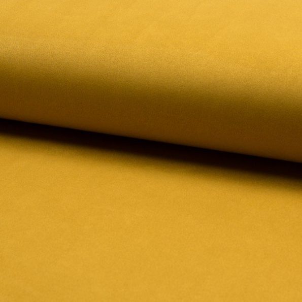 Tissu Suédine Scuba uni Jaune moutarde - Par 10 cm