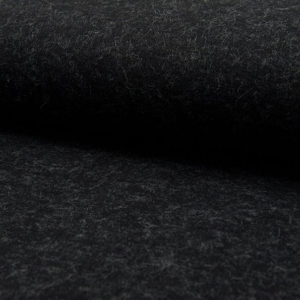 Tissu Maille aspect Mohair Noir - Par 10 cm