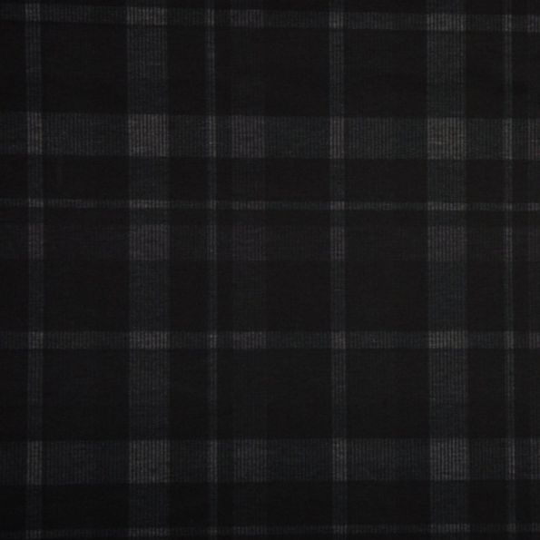 Tissu Milano Carreaux Gris sur fond Noir - Par 10 cm
