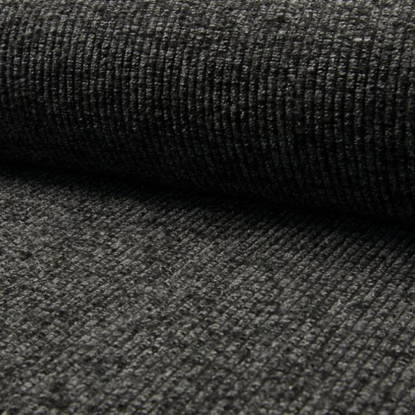 Tissu Maille côtelée Gris anthracite chiné - Par 10 cm