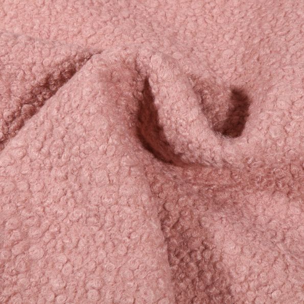 Tissu Lainage bouclettes Rose - Par 10 cm