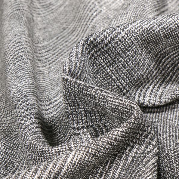 Tissu Jacquard polyviscose extensible Manchester pailleté sur fond Argent - Par 10 cm