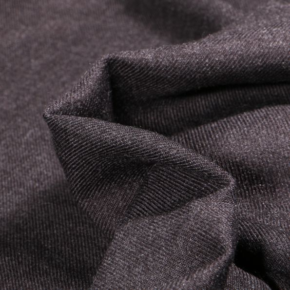 Tissu Viscose Twill uni Noir - Par 10 cm